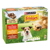 FRISKIES dog ADULT multipack s hovězím, kuřetem a jehněčím ve šťávě