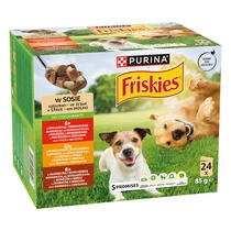 FRISKIES dog ADULT multipack hovězí/kuře/jehněčí ve šťávě