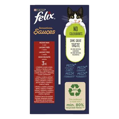 Felix Sensations Sauces multipack výběr s hovězím, jehněčím, krůtou a kachnou v lahodné omáčce 12x85 g
