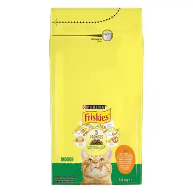 FRISKIES® Indoor pro kočky žijící převážně v bytě s kuřetem a se zeleninou