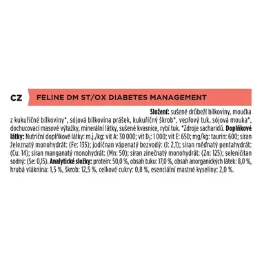 ​PURINA® PRO PLAN® VETERINARY DIETS Feline DM St/Ox Diabetes Management, granule pro kočky