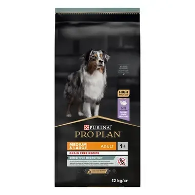 PURINA® PRO PLAN® Medium & Large Adult Sensitive Digestion GRAIN FREE, krůta