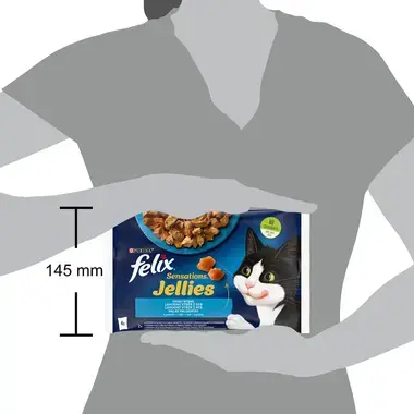 Felix Sensations Jellies multipack s lososem a treskou v lahodném želé 4x85 g