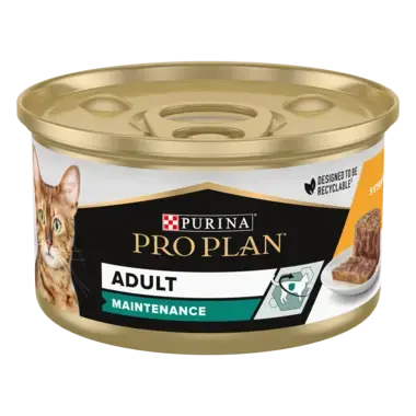 PURINA® PRO PLAN® CAT Adult Maintenance, konzerva s kuřecím v paštice