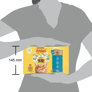 FRISKIES® multipack s lososem, tuňákem, treskou, sardinkami ve šťávě