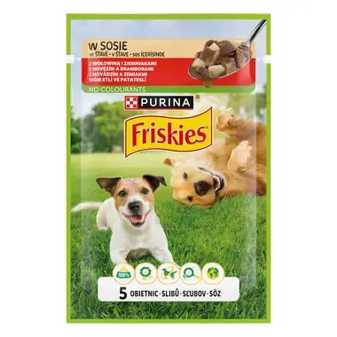 FRISKIES ADULT s hovězím a bramborami ve šťávě