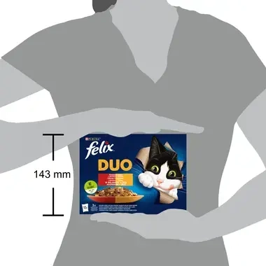 Felix Fantastic DUO multipack s kuřetem a ledvinkami, s hovězím a drůbežím, s krůtou a játry, s jehněčím a telecím v želé 12x