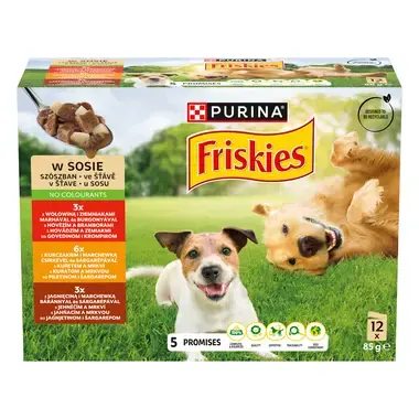 FRISKIES ADULT multipack hovězí/kuře/jehněčí ve šťávě