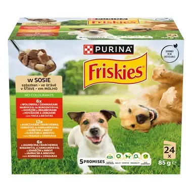 FRISKIES ADULT multipack hovězí/kuře/jehněčí ve šťávě